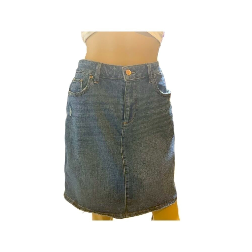 Sonoma Blue‎ Denim 5-Pocket Button Closure Pencil Skirt Size 12